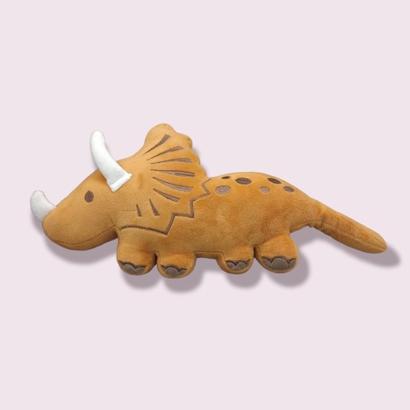 orange triceratops plush